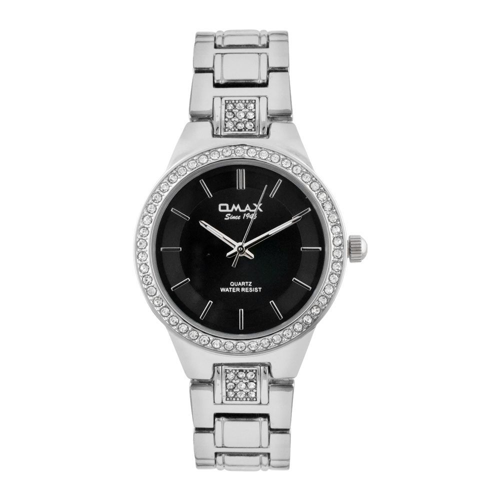 Omax Women's Designed Round Silver Dial With Bracelet Analog Watch, JED216I004