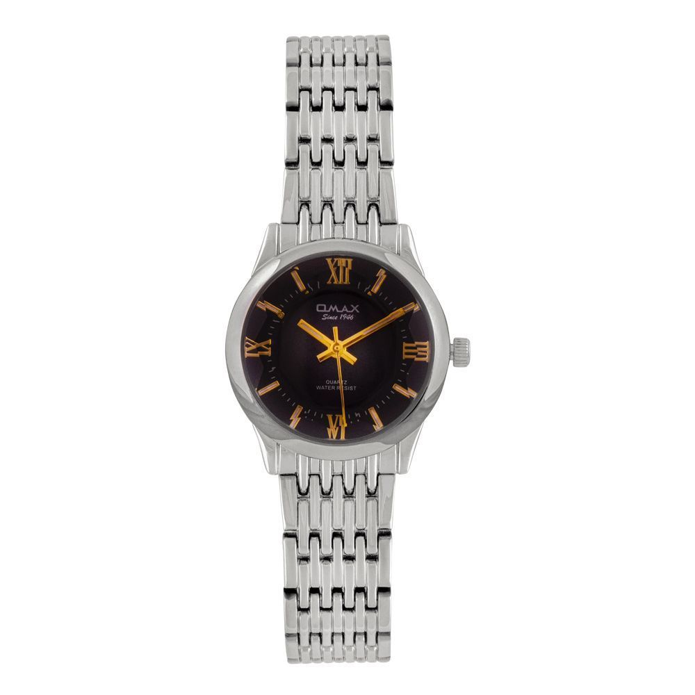 Omax Women's Chrome Round Dial With Bracelet Analog Watch, CGH006I004