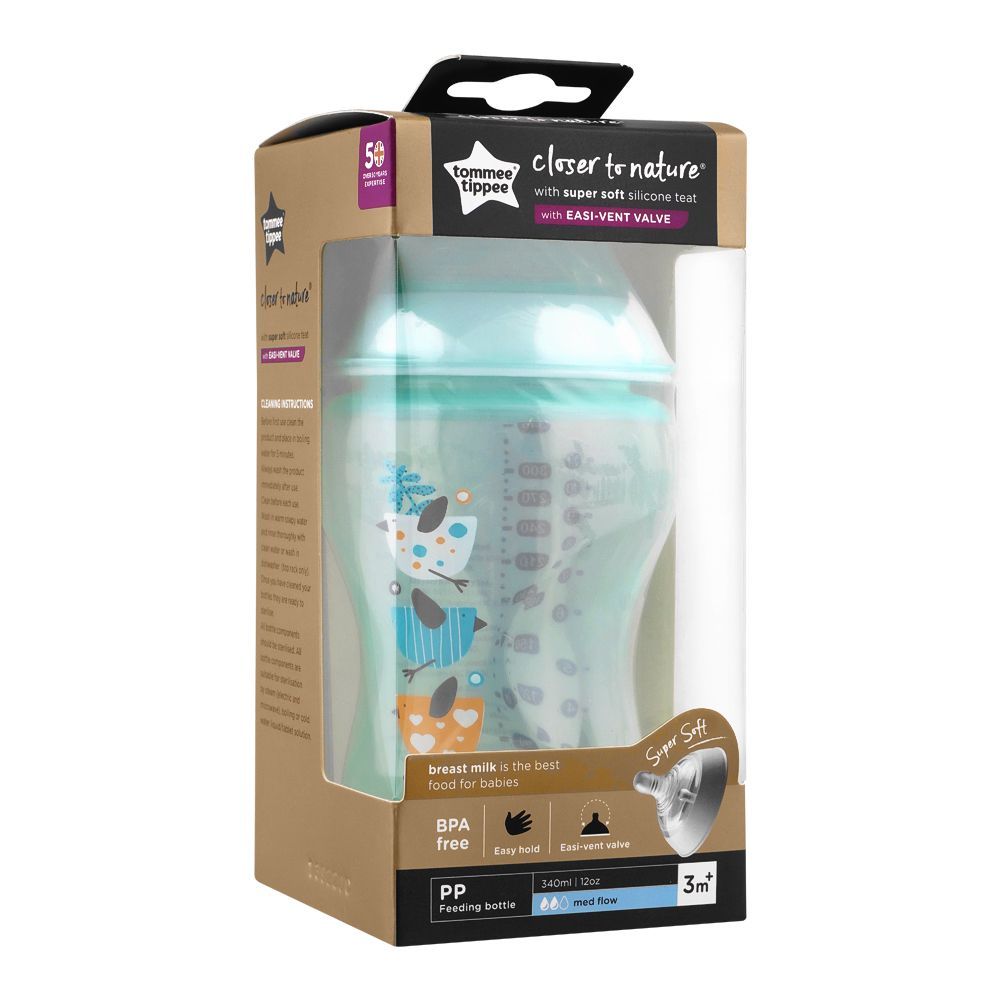 Tommee Tippee 3m+ Decorated Feeding Bottle (Green) 340ml/12oz - 422699/38