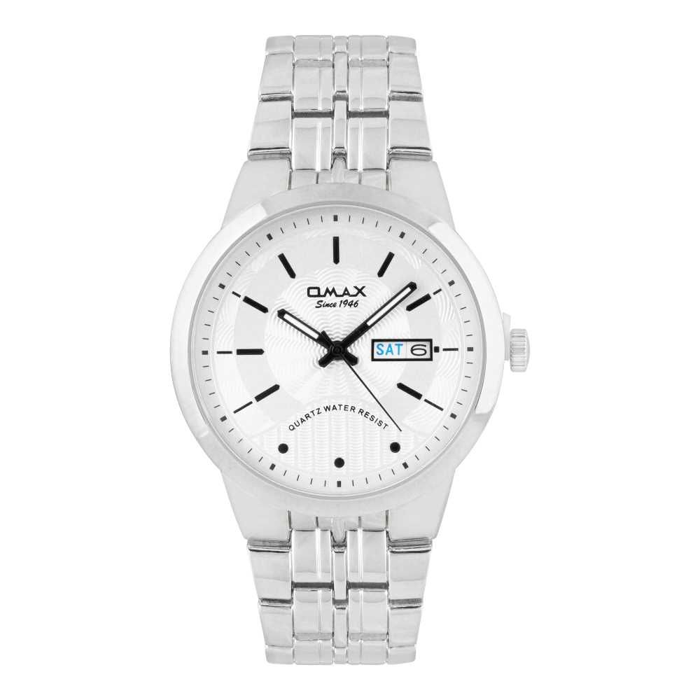 Omax Men's Black Round Dial With Chrome Bracelet Analog Watch, HYB059P018