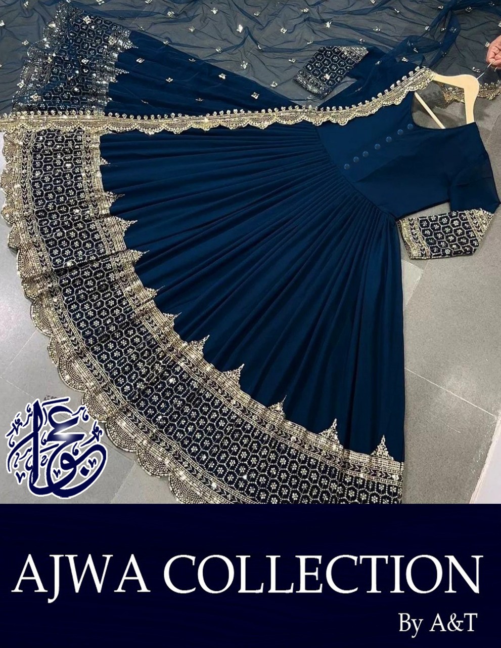 3-Piece Embroidered Chiffon Maxi with Chiffon Dupatta