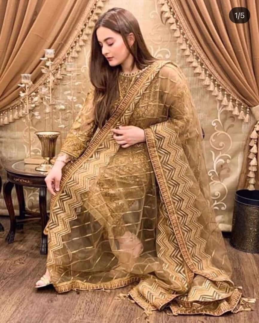 Front Fully Embroidered On Chiffon Fabric WEDDING COLLECTION 2023