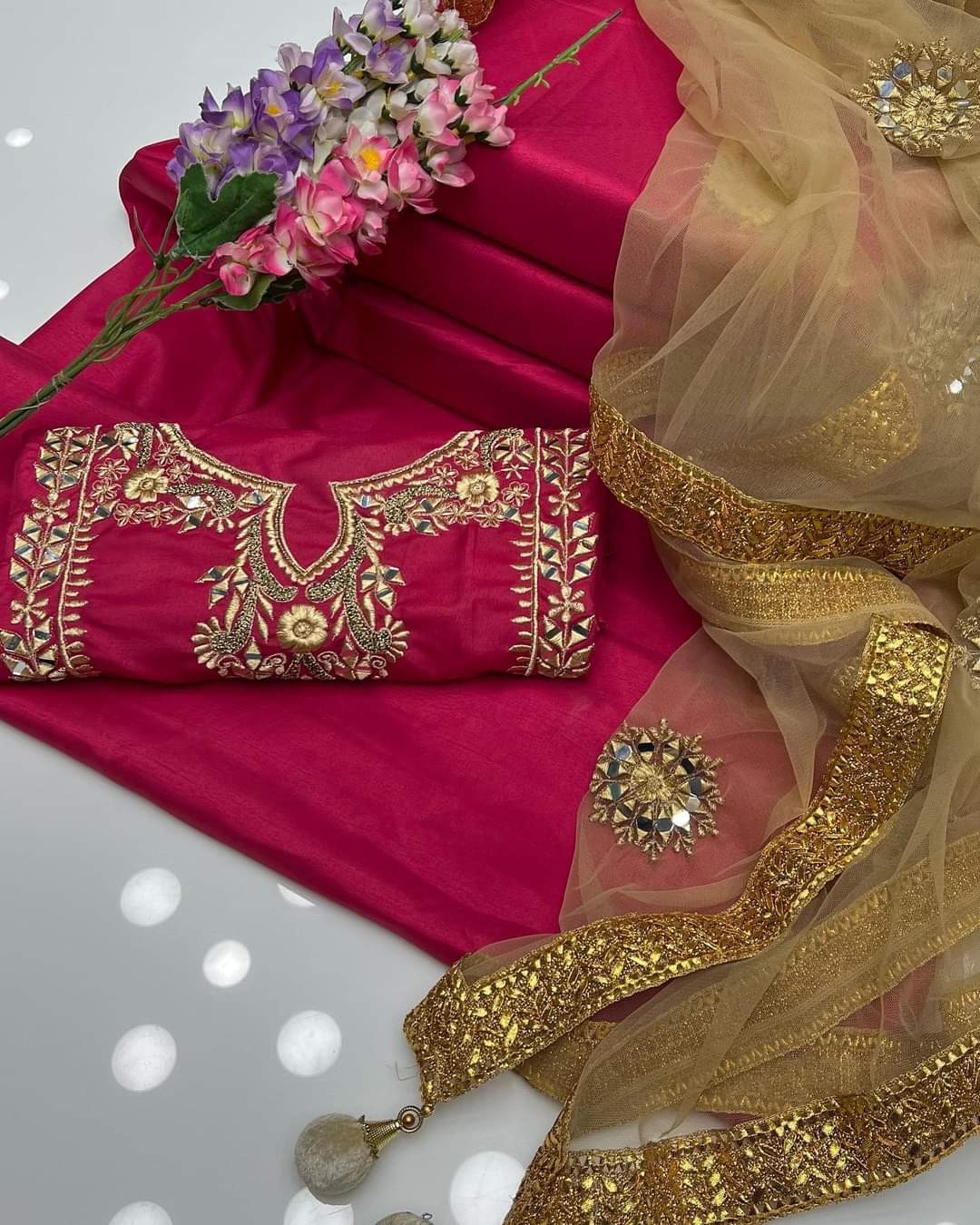 Qataan mirror New Collection 03 Pcs Suit